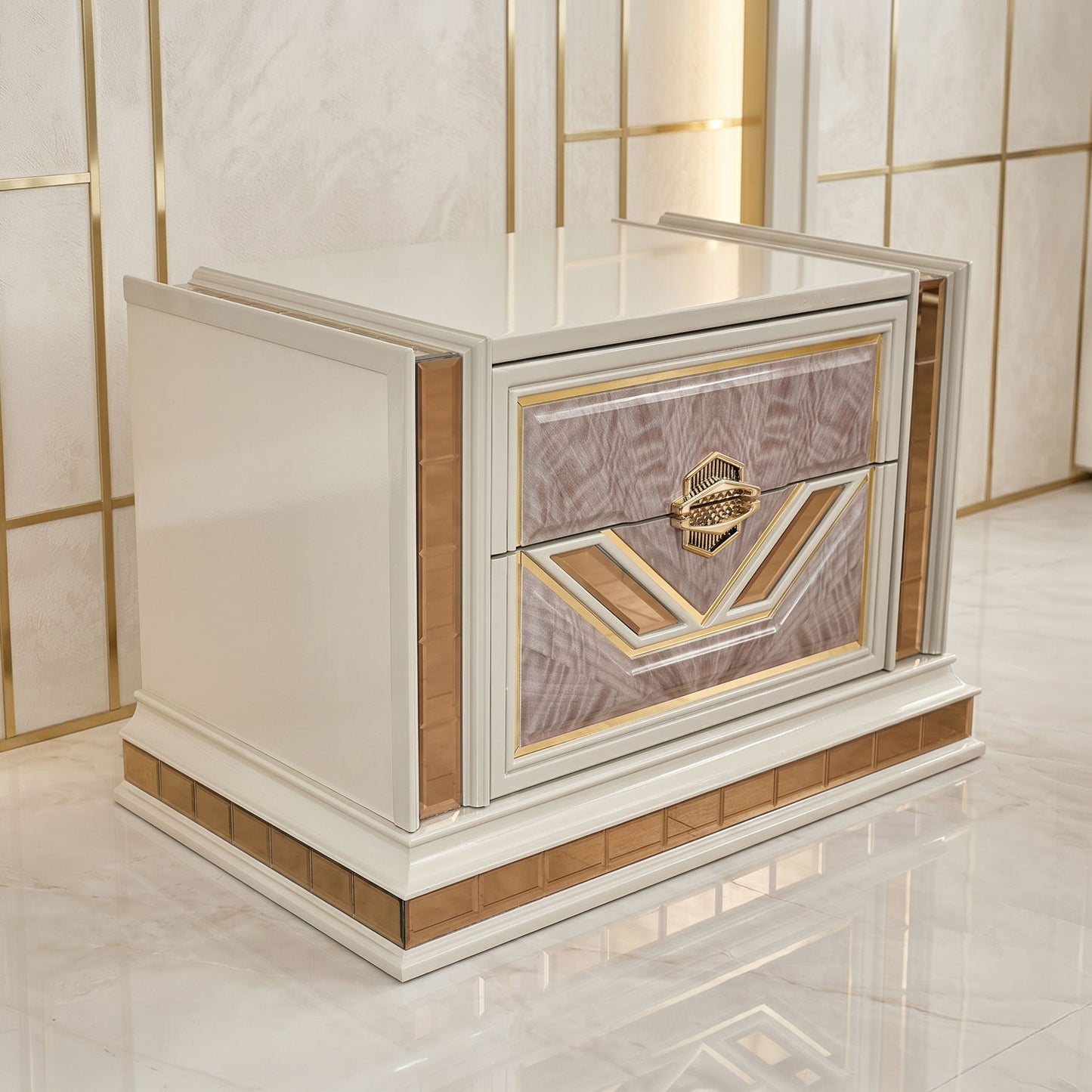 Omari - 2 Drawer Nightstand - Beige