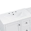 Double Sink Bathroom Vanity With Countertop, 2 Ceramic Sinks, 6 Drawers, Soft Close Design