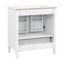 Elegant Fluted Bathroom Vanity With Sink, Soft Close Doors & Drawer