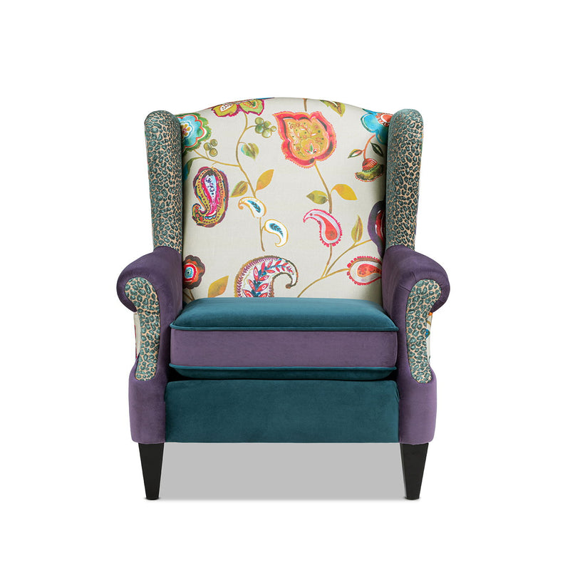 Anya - Sillón con reposabrazos decorativo tipo butaca de estilo bohemio chic