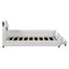 Upholstered Daybed With Bear Shaped Headboard, Hydraulic System And Breathable Fence