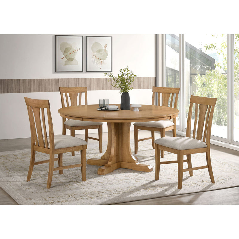 Auburn - Round Dining Table - Natural / Light Brown