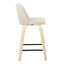 Toriano - Contemporary Modern Design Fixed Height Counter Stool With Swivel With Square Footrest (Set of 2)
