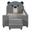 Upholstered Daybed With Bear Shaped Headboard, Hydraulic System And Breathable Fence