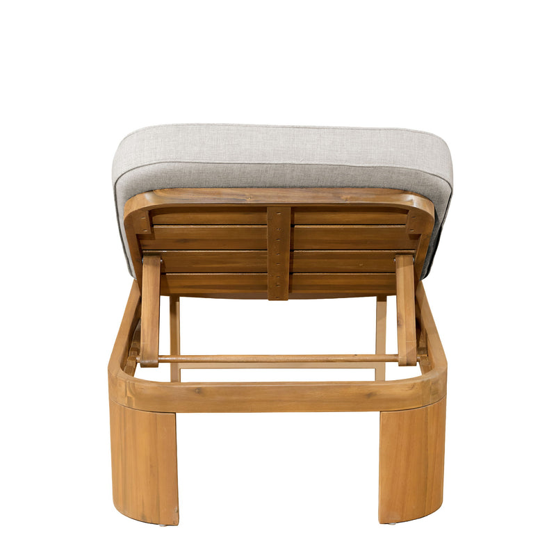 Outdoor Chaise Lounge Set With Side Table, 5 Position Adjustable Patio Recliner