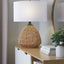 Congo - Contemporary Rattan Table Lamp - Natural / Matte Black / White