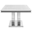 Allessandra - Rectangular U-Shaped Base Dining Table - White / Silver