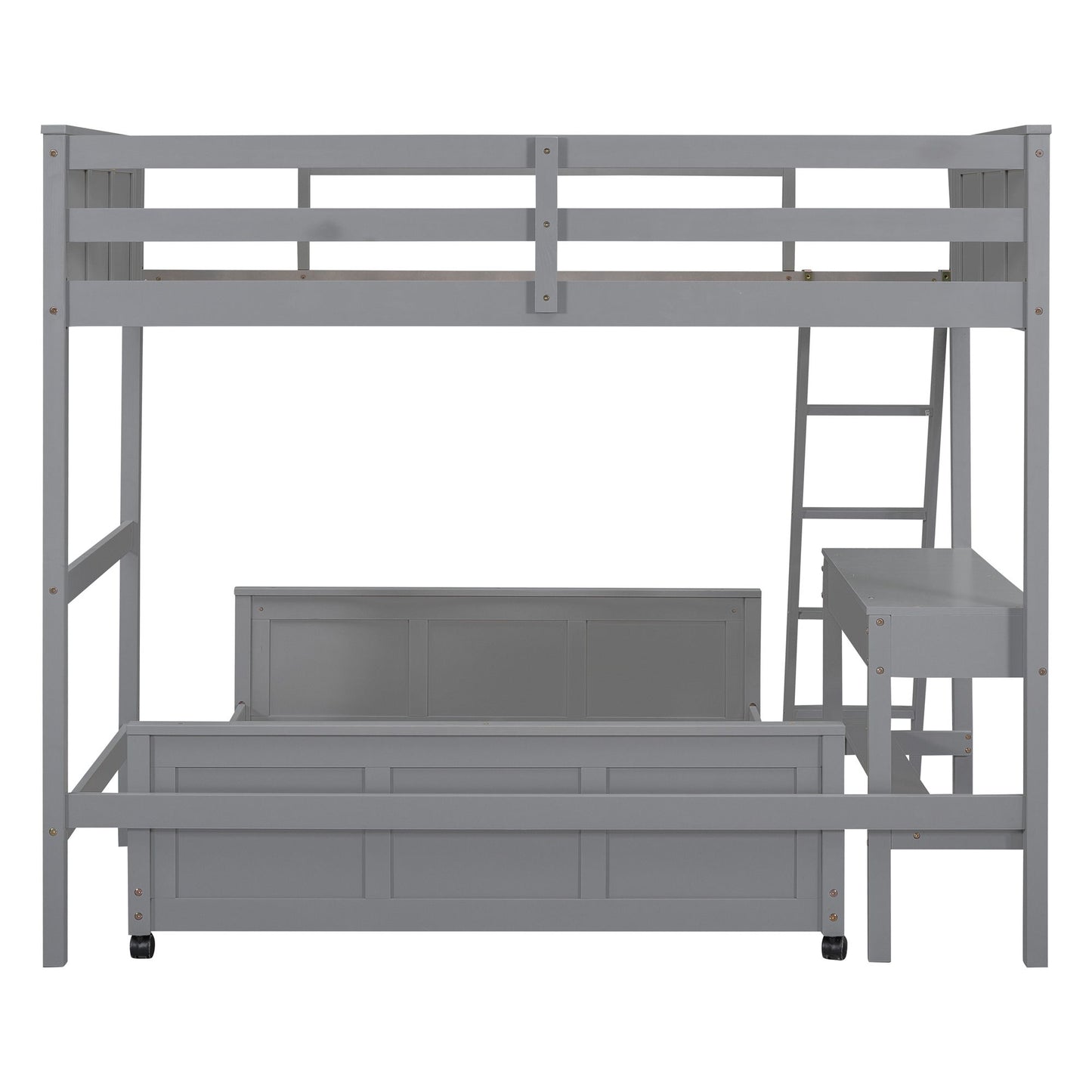 Full Over Full Bunk Bed With Desk