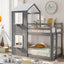 Bunk Bed Wood Bed & Roof, Window, Guardrail, Ladder