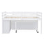 Loft Bed With Retractable Writing Desk And 4 Drawers, With Lateral Portable Desk And Shelves