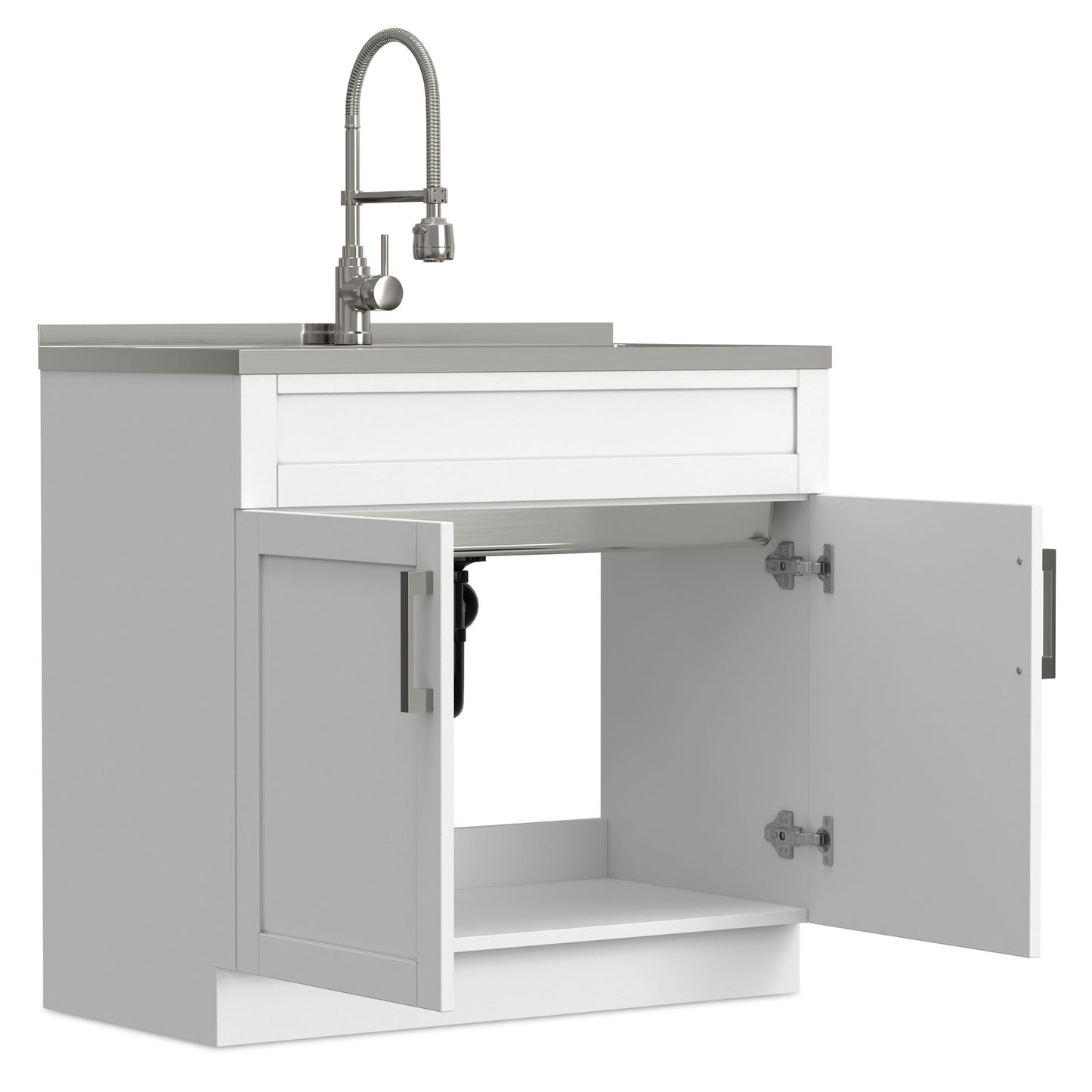 Hennessy - Deluxe Laundry Cabinet With Faucet And Stainless Steel Sink