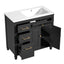 Bathroom Vanity With Sink, 1 Tip Out Drawer, 3 Side Drawers, Adjustable Shelf