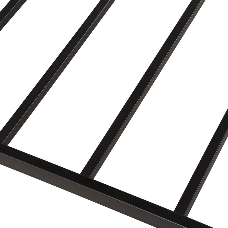 Twin Size Daybed Platform Bed Frame With Trundle Built In Casters - Black