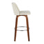 Toriano - Contemporary, Fixed Height Barstool Swivel & Round Footrest (Set of 2)