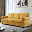 Soft Sofa, Upholstered 3 Seater Couch With High Density Foam, Loose Back Cushions And Turned Legs