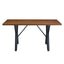 5 Piece Industrial Style Indoor Upholstered Dining Set With Metal Legs - Brown