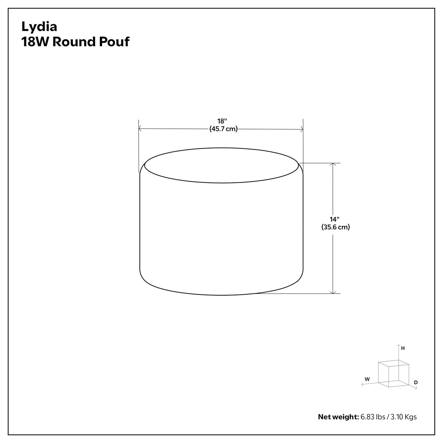 Lydia - Handcrafted Round Pouf