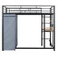 Loft Bed With Desk, Shelves, Power Outlet, LED Light And Wardrobe