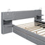 Upholstered Platform Bed With Reading Lights, Drawers, Trundle And Shelves