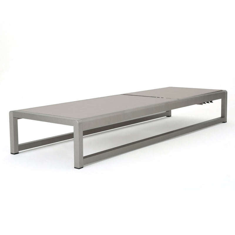 Outdoor Chaise Lounge (Set of 2) With Adjustable Aluminum Frame And Textilene Mesh Seating - Gray