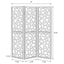 3 Panel Folding Screen With Mosaic Cutout Design - Black