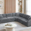 Convertible L Shaped Sectional Corner Couch With Armrest Storage Cup Holders USB Charger, Irregular Corner Oversized Comfy Modular Sofa