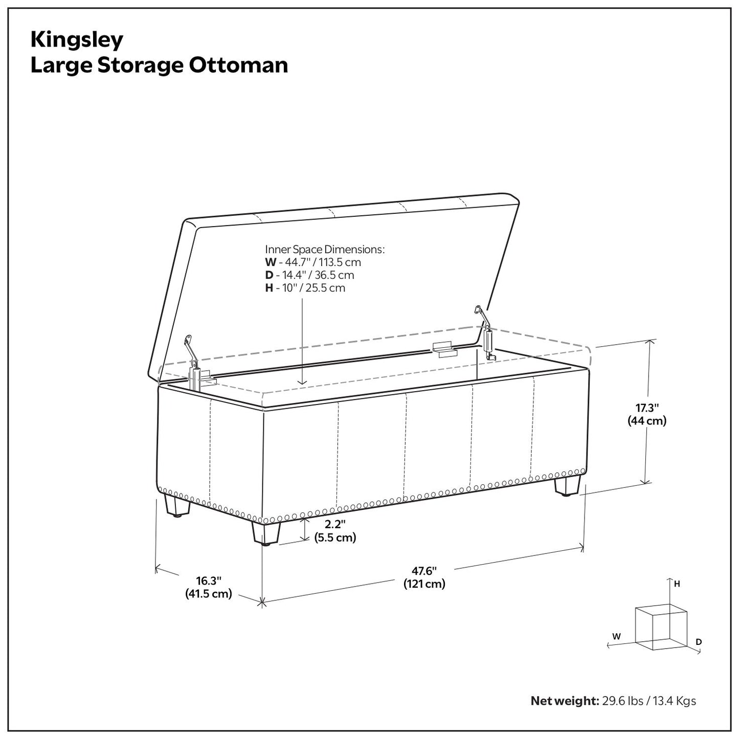 Kingsley - Upholstered Large Storage Ottoman