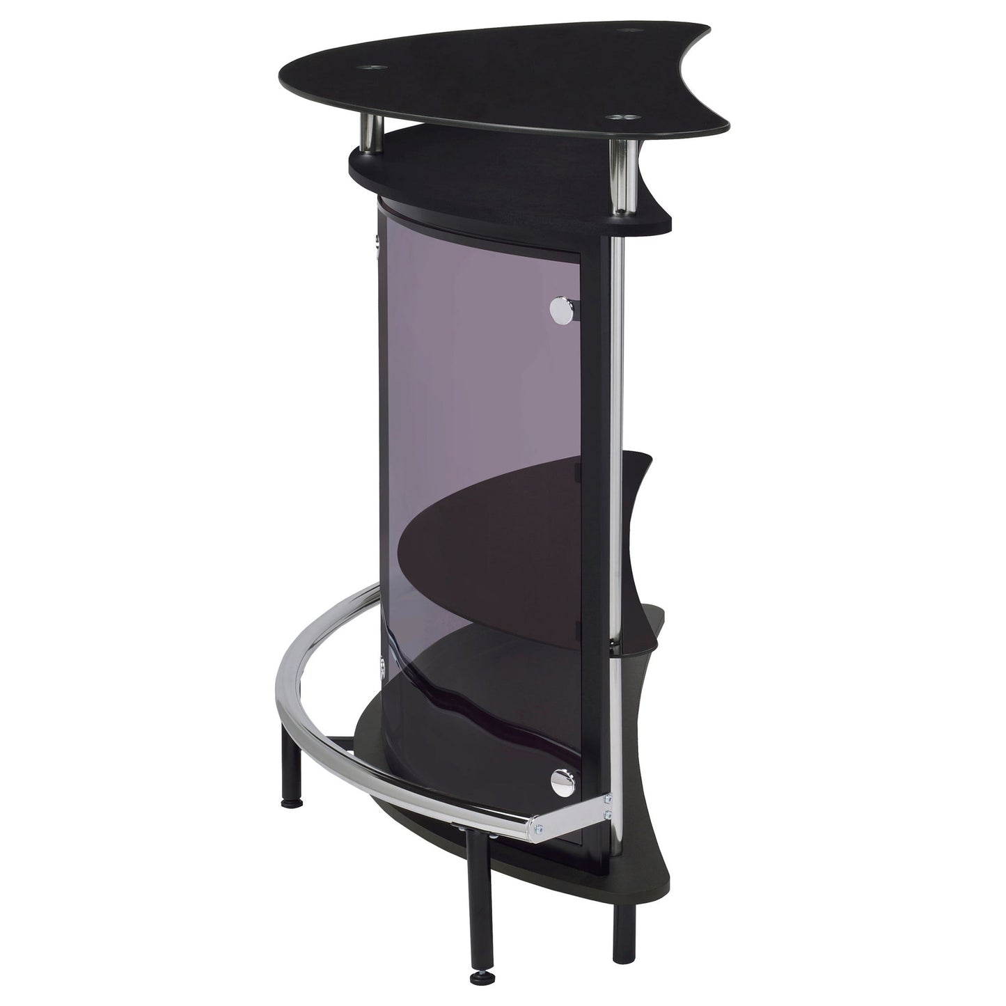 Strick & Bolton - Freestanding Glass Top Home Bar Wine Cabinet With Panels - Black
