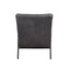 Nignu - Top Grain Leather Matt Iron Accent Chair - Gray