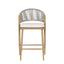 Outdoor 26" Counter Height Metal Frame Counter Stools With Scallop Shaped Backrest & Water Resistant Cushions