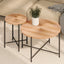Radial - Pattern Coffee And End Table Set Waterproof Cover, Distressed Cylindrical Design (Set of 2)