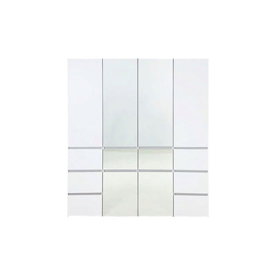 Elise - Modular Closet System With Mirror And Customizable Storage - White
