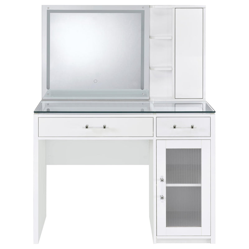 Kerr - 2 Drawer Makeup Vanity Table With Mirror And Stool