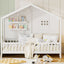 House Bed With Shelves, Window And Sparkling Light Strip On The Roof
