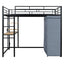 Loft Bed With Desk, Shelves, Power Outlet, LED Light And Wardrobe
