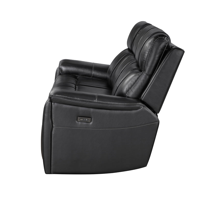Gary - Power Reclining Sofa With Pillow Top Arms, Hidden Cup Holders - Black