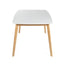 Dining Table With Splayed Rubberwood Legs & Faux Wood Tabletop, - White Oak