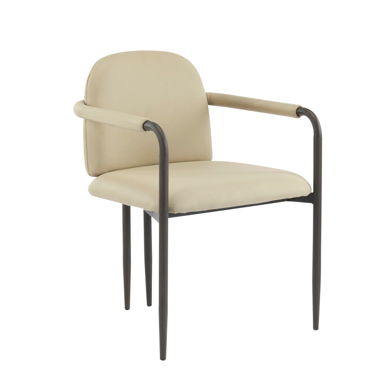 Sillas de comedor modernas (juego de 2) con estructura de hierro - Espresso / Caqui