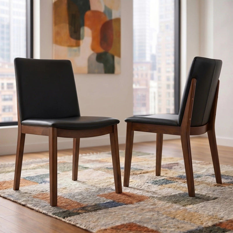 Laura - Mid-Century Modern Solid Wood Dining Chair (Set of 2)