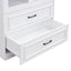 Arched Top Storage Cabinet With Fixed 2 Tier Shelves, 2 Large Drawers