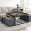 Vinny - Wood Grain Coffee Table Set With Raised Edges