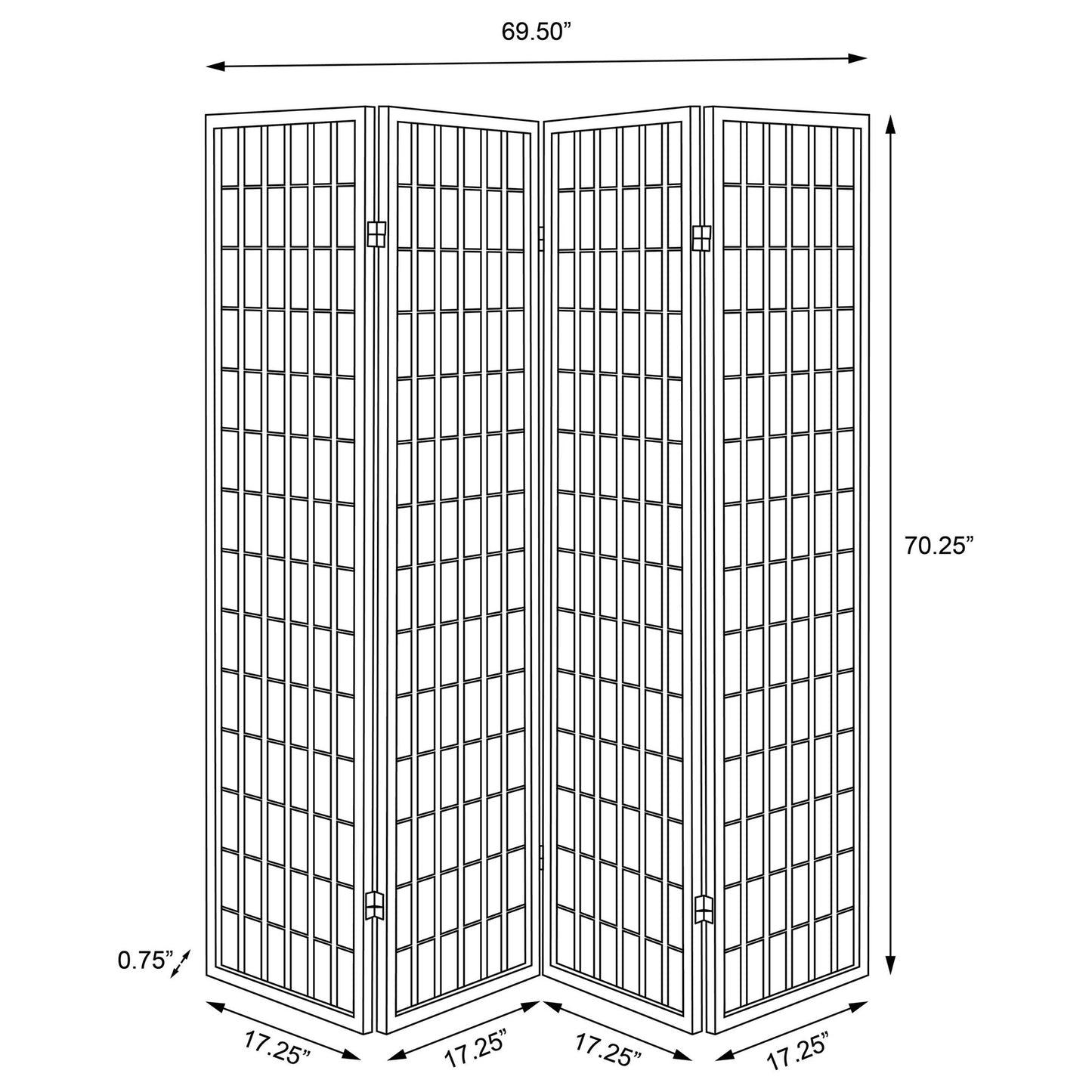Sartre - 4 Panel Room Divider