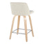 Toriano - Contemporary Fixed Height Counter Stool Swivel With Square Footrest (Set of 2)