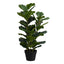 32" Tall, Artificial Plant, Fiddle Tree, Indoor, Faux, Fake, Floor, Greenery, Potted, Real Touch, Decorative - Green / Black