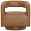 Swivel Accent Chair With Geometric Backrest