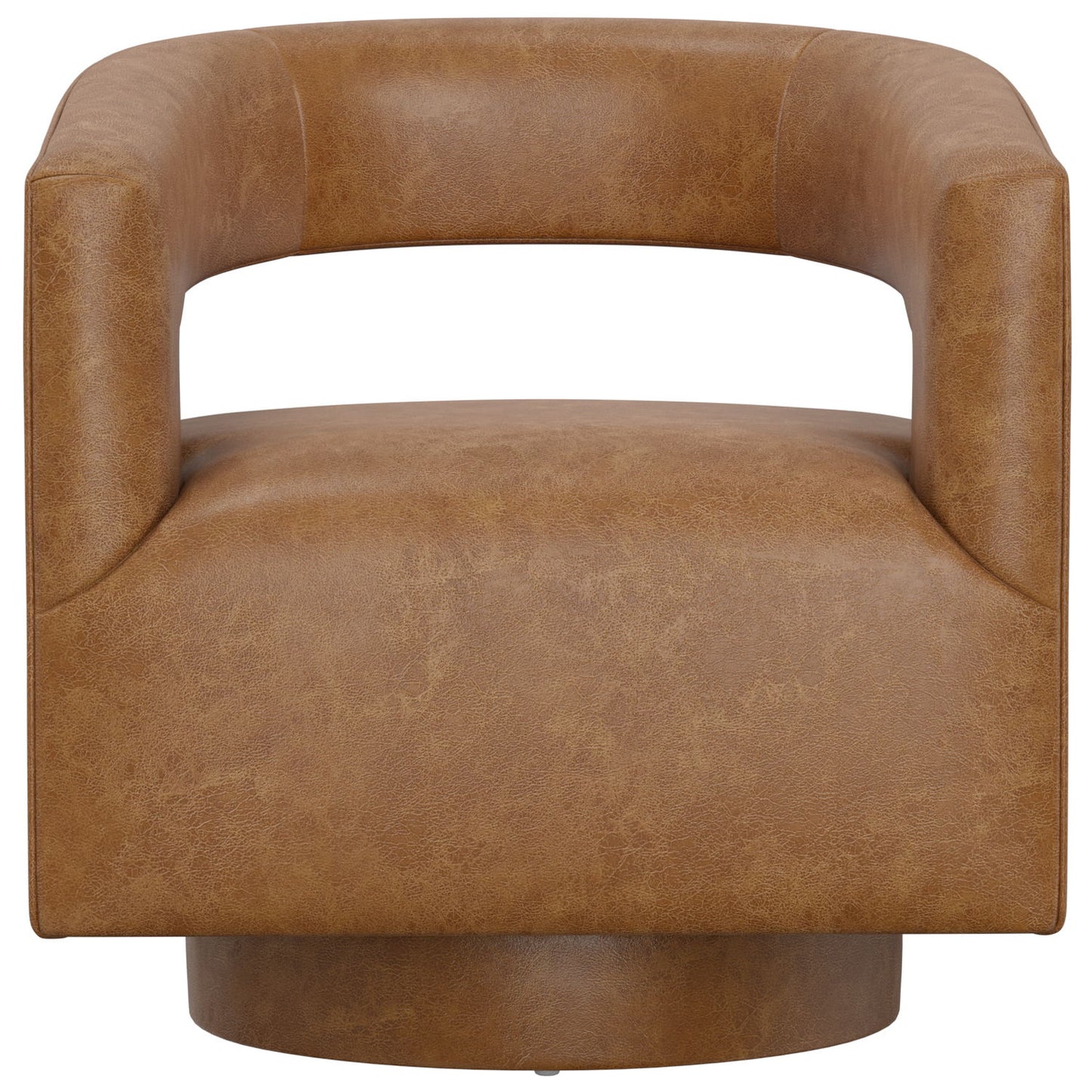 Swivel Accent Chair With Geometric Backrest