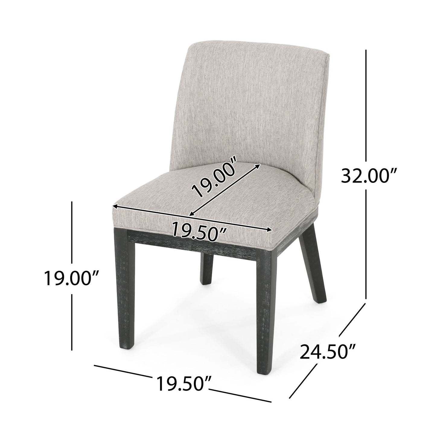 Modern Dining Chair With Durable Fabric Upholstery And Sturdy Wooden Frame (Set of 2)