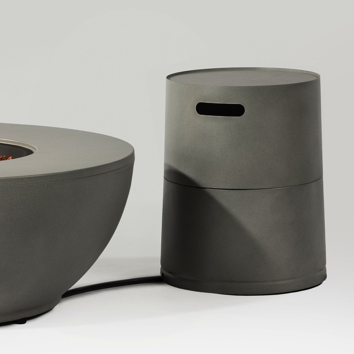 Propane Tank Cover Round Tank Holder Hide Away Side Table - Gray