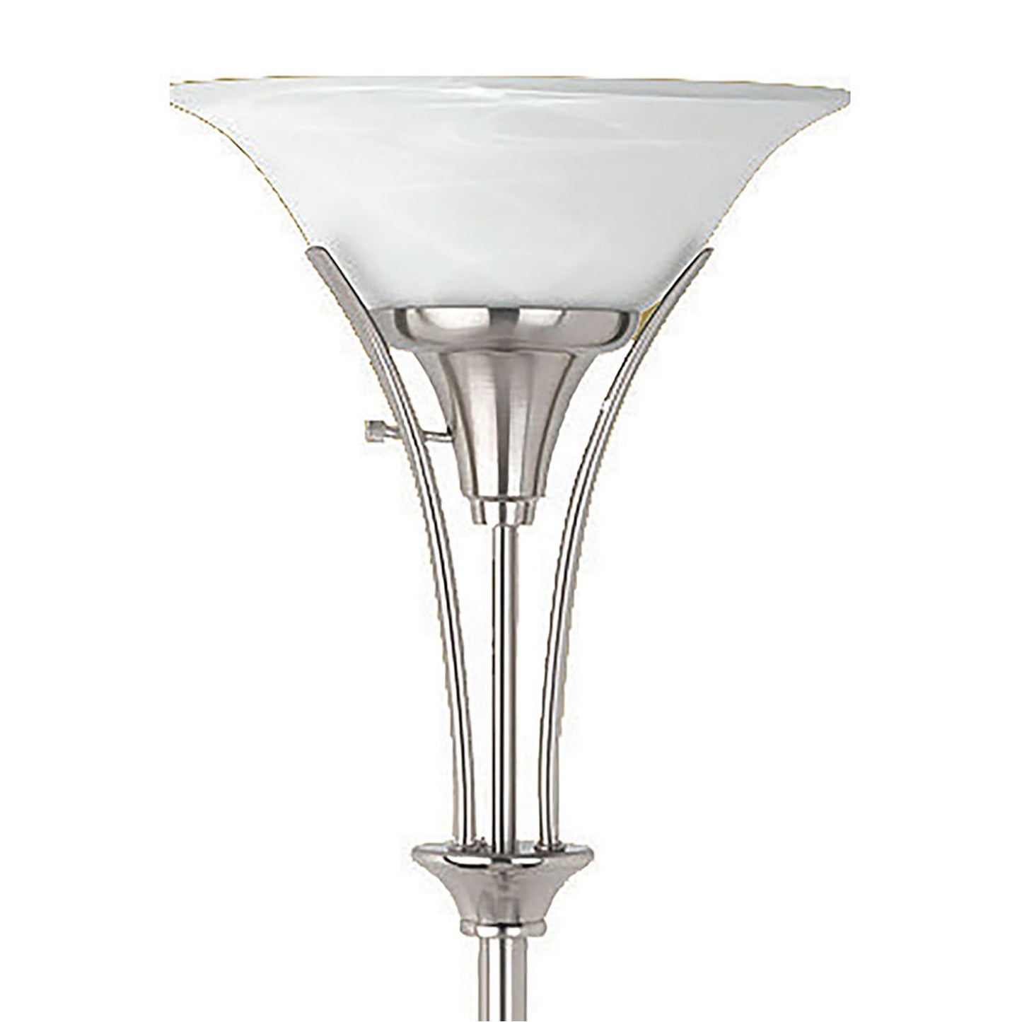 Jessa - Torchiere Floor Lamp With Soft Glass Shade - Silver
