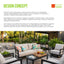 6 Piece Outdoor Conversation Set With Swivel Chairs - Ember Black